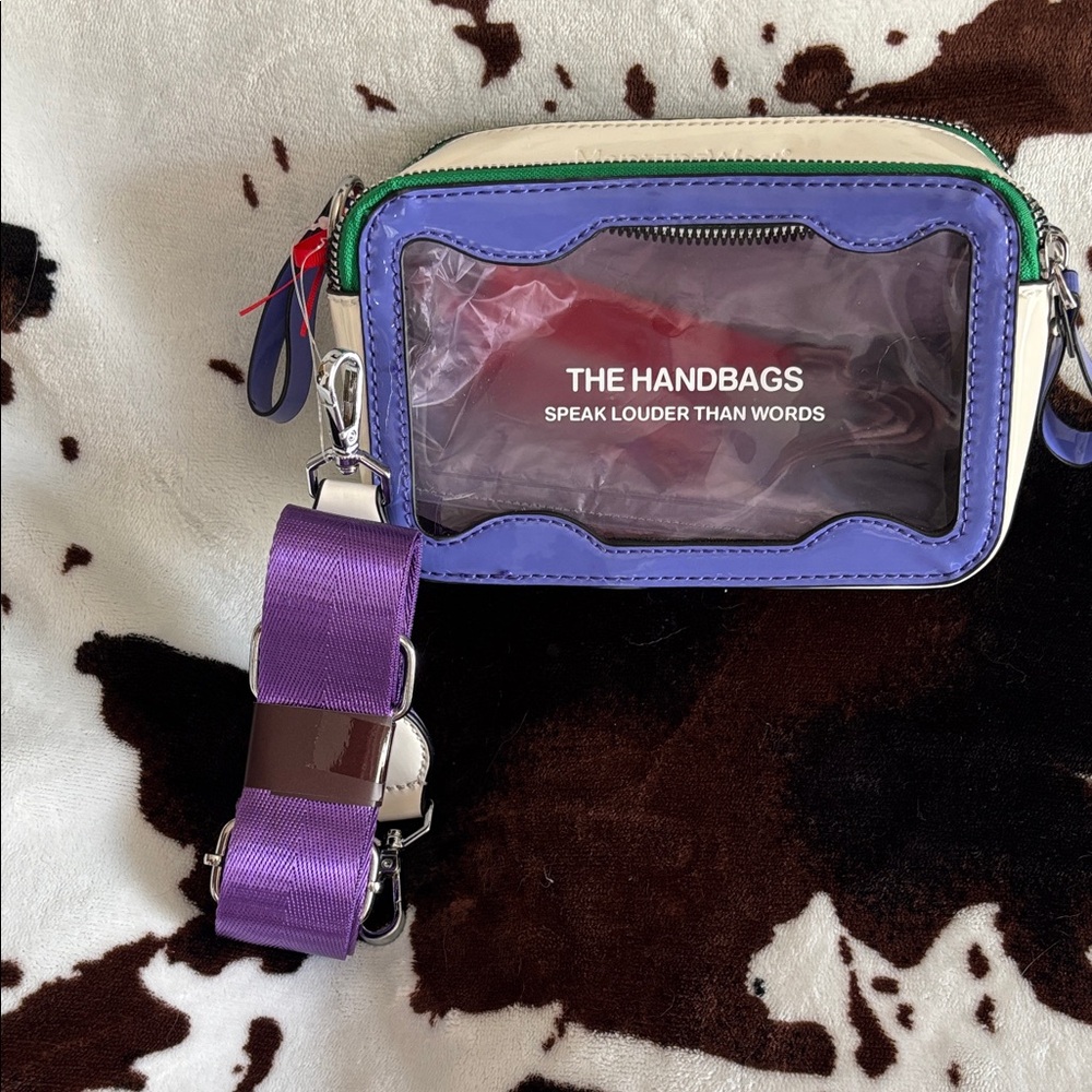 Montana West Clear Crossbody with Purple Trim and Green Zipper